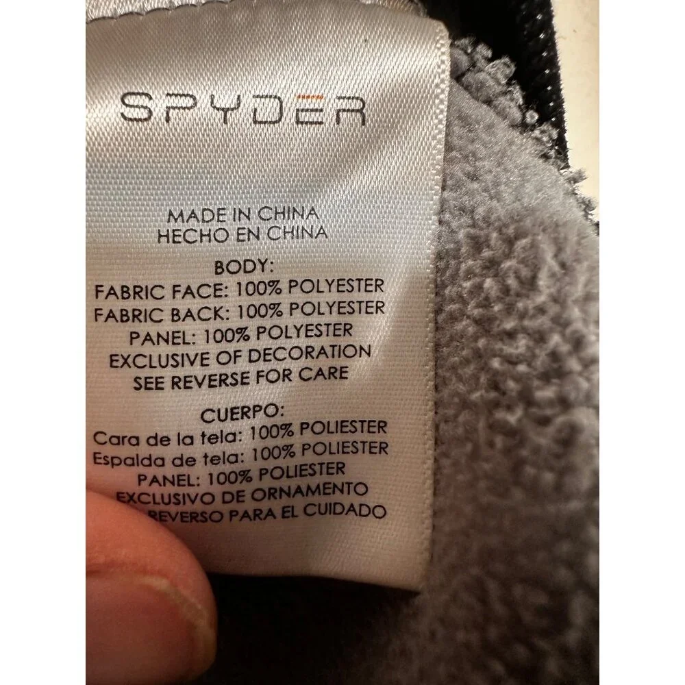 Spyder Raider Polar Tech Jacket Junior Mens XL 18-29 Gray Knit Thermal Outdoors